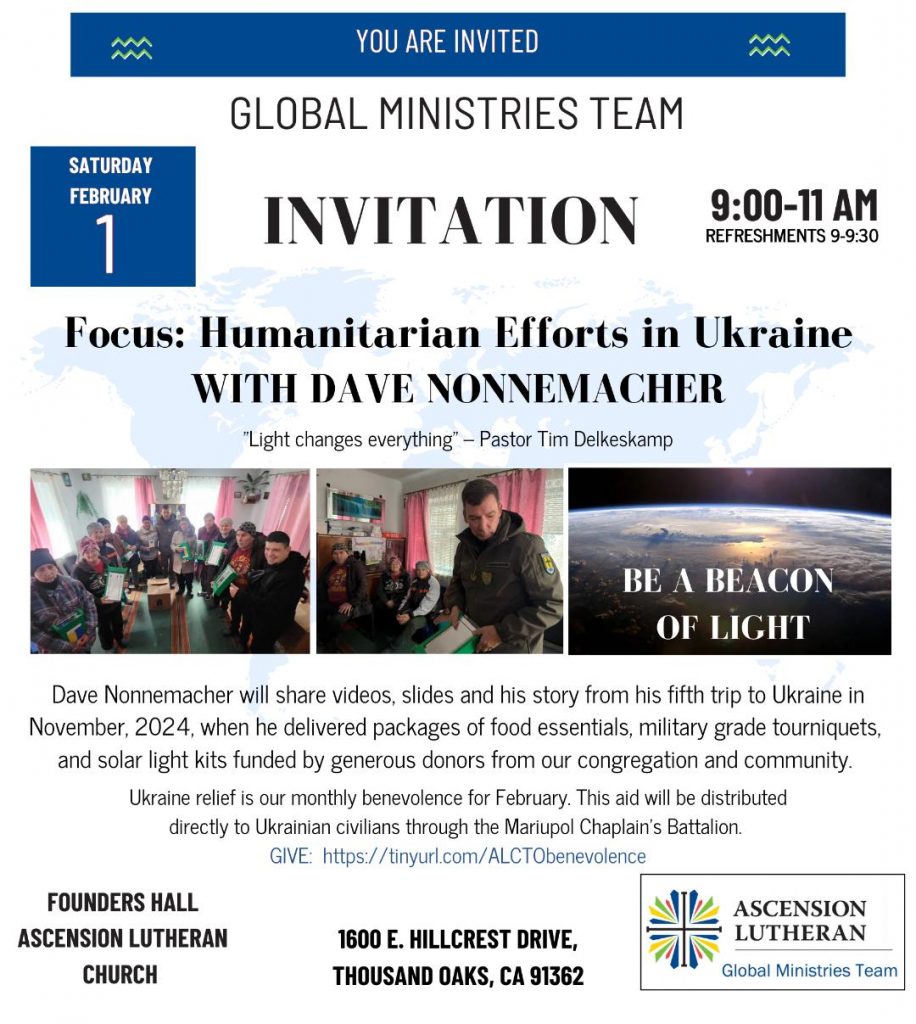 Global Ministries: A special event invite to learn about Global Ministries in Ukraine on February 1, 2025